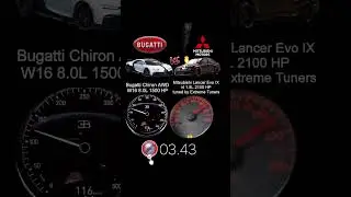 Bugatti Chiron 1500 HP vs Mitsubishi Evo 9 2100 HP from Extreme Tuners 