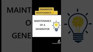 Generator Maintenance👷⚡