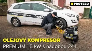 Olejový kompresor PREMIUM 1,5 kW s nádobou 24 l - složení a provoz | PROTECO nářadí s.r.o.