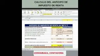 Como calcular el anticipo del impuesto de renta