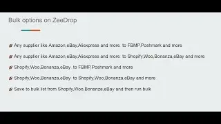 All Bulk Options On ZeeDrop