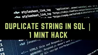 Create duplicate string in SQL || duplicate function of sql || 1 mint hack of sql
