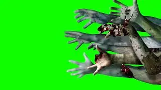 zombie hands green screen