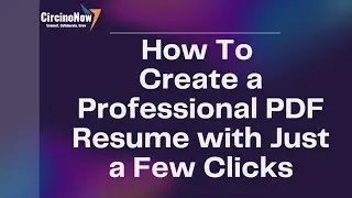 How to Create PDF Resume