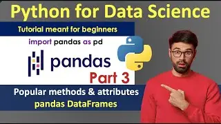 Working with Pandas DataFrames Part 3 | Pandas in Python | Python for beginners | Data Science