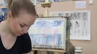 Мастер-класс на тему: "Акварель "по сырому""