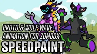Protogen & Wolf Wave Animation SPEEDPAINT