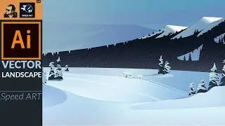 Simplified Flat Landscape Art in Illustrator | Speed Art