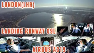 LONDON (LHR) | Early morning Airbus final approach via Windsor Castle to  Rwy 09L | Pilots + cockpit