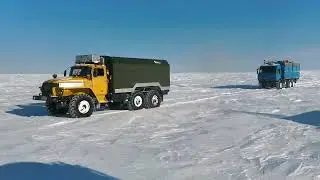 Урал и Камаз по целине снежной