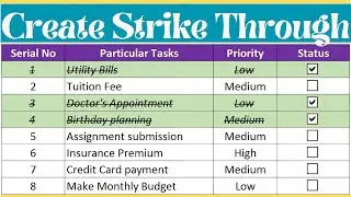 How To Create Strike Through In Excel and Conditional Formatting In Excel