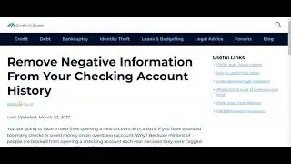 Remove Negative Information From Your Checking Account History