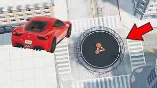 Cars vs Trampoline – BeamNG.Drive