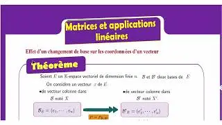 Effet d’un changement de base sur les coordonnées d’un vecteur