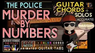 MURDER BY NUMBERS - Playing Along THE POLICE - GUITAR CHORD TUTORIAL &  LYRICS (unique) +DRUM COVER