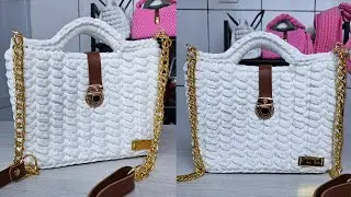 FANTÁSTICA! Bolsa De Crochê Linda Rápida E Fácil - Crochê Com Fio De Malha