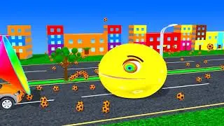 Pac has a magic fire and is going to crush the balloon