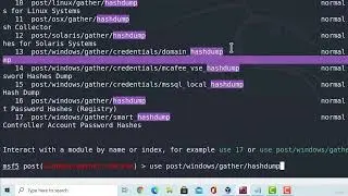 Post Exploitation Modules                          