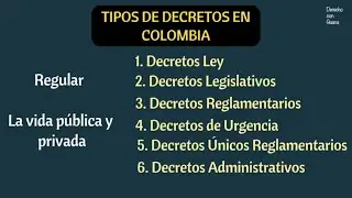 Clases o Tipos de Decretos en Colombia