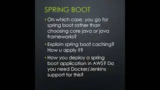 Tech Mahindra Spring Boot Interview Questions for exp 5 to 12 years 
