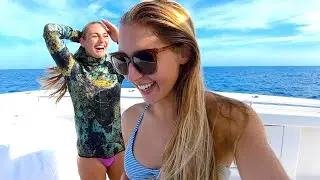 Girlfriend and I Spearing Fish in Bahamas with Pole Spear