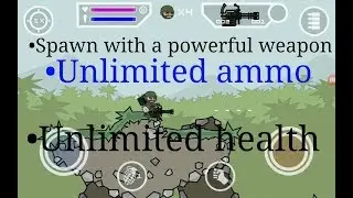 Mini militia Mega mod||Unlimited ammo,unlimited health,spawn with a powerful weapon...