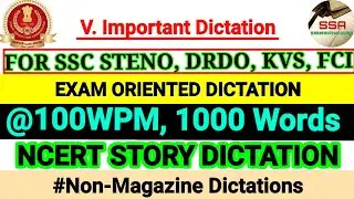 SSC STENOGRAPHER GRADE C SKILL 💯 MOCK TEST NCERT story #100wpm 1000 W #sscskilltest #100wpm #steno
