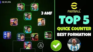 Top 5 Quick Counter Best Formations In eFootball 2024 Mobile 🔥 | Best Formation eFootball 2024