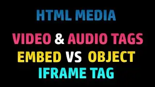 Html media elements - Embedding video and audio in html webpage embed tag, object and iframe tag
