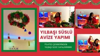 YILBAŞI SÜSLÜ AVİZE YAPIMI (PİLATES ÇEMBERİ İLE)🎄 KEDİLİ EVLER İÇİN YILBAŞI SÜSLEMESİ