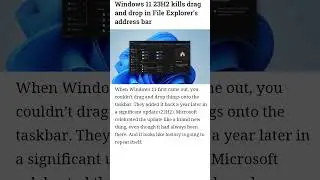 windows 11 update issue drag and drop #shortvideo #microsoft #technology #youtubeshort #technology