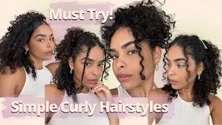 SIMPLE CURLY HAIRSTYLES ON SHORT HAIR! Curly Hairstyle Tutorial