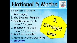 3.8 Straight Line 8 : REVIEW - National 5 Maths Lessons - @MrThomasMaths
