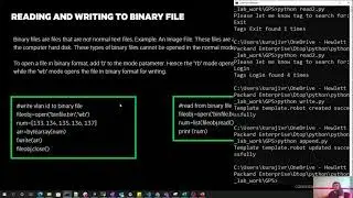 7. Python File Handling, perform read and write operation with text, binary and json files.