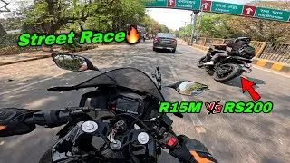 Crazy Street Race🔥 on VAMP(R15M) | RS200 vs R15M | Close Calls😍