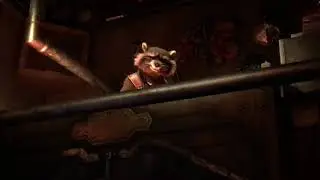 Rocket's Intro to the Gantry Lift on Guardians of the Galaxy - Mission: Breakout (Disneyland/DCA)