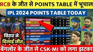 IPL 2024 Points Table After Rcb vs pbks match| RCB के जीत के बाद पॉईंट्स टेबल मे मची हलचल #iplpoints