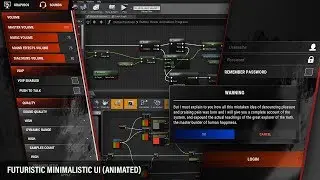 UE4 Customizable minimalistic UI with animated materials (snippet)