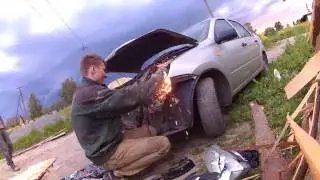 Кузовной ремонт Лада Гранта (Lada Granta) фронтальный удар. часть 1, дефектовка