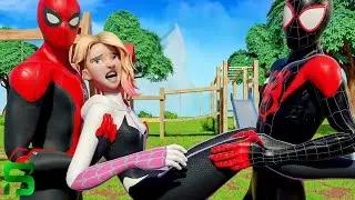 Spider-Man & Miles Morales FIGHT for SPIDER-GWEN'S LOVE.... Fortnite Season 4