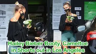 Hailey Bieber in Shorts out in Los Angeles