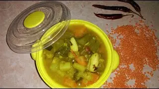 নিরামিষ লাবড়া। Labra। Mixed vegetables curry