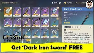 Get the DARK IRON SWORD for Free | Genshin Impact