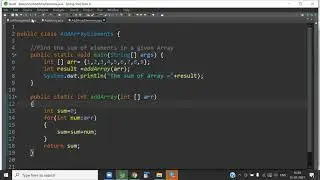 Find Sum of Element's in a Array || Find The Sum in Given Array in JAVA