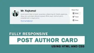 How to Create Post Author Card Design in Html and CSS
