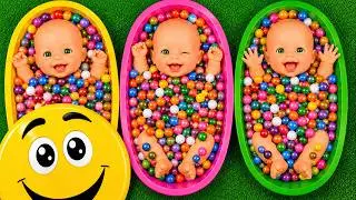 Satisfying Video l How to Make Rainbow Bathtubs into Mixing Slime with Glitter Pool Cutting ASMR