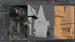 Alchemists home. 3D poly modeling. Maya. part 04