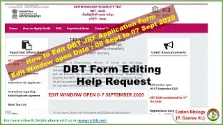 DBT Form Editing Help Request  - How to Edit DBT JRF Form  Edit Window Open