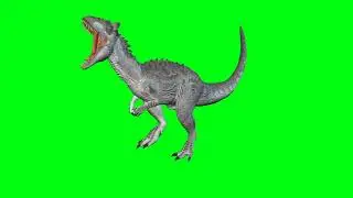 Animation Allosaurus Walking on Green Screen Background World of Dinosaurs 🦖🦕