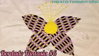 BORDADO #6 - FANTASÍA DE FLOR 🌸 HERMOSA Y FÁCIL #tutorial #crochet